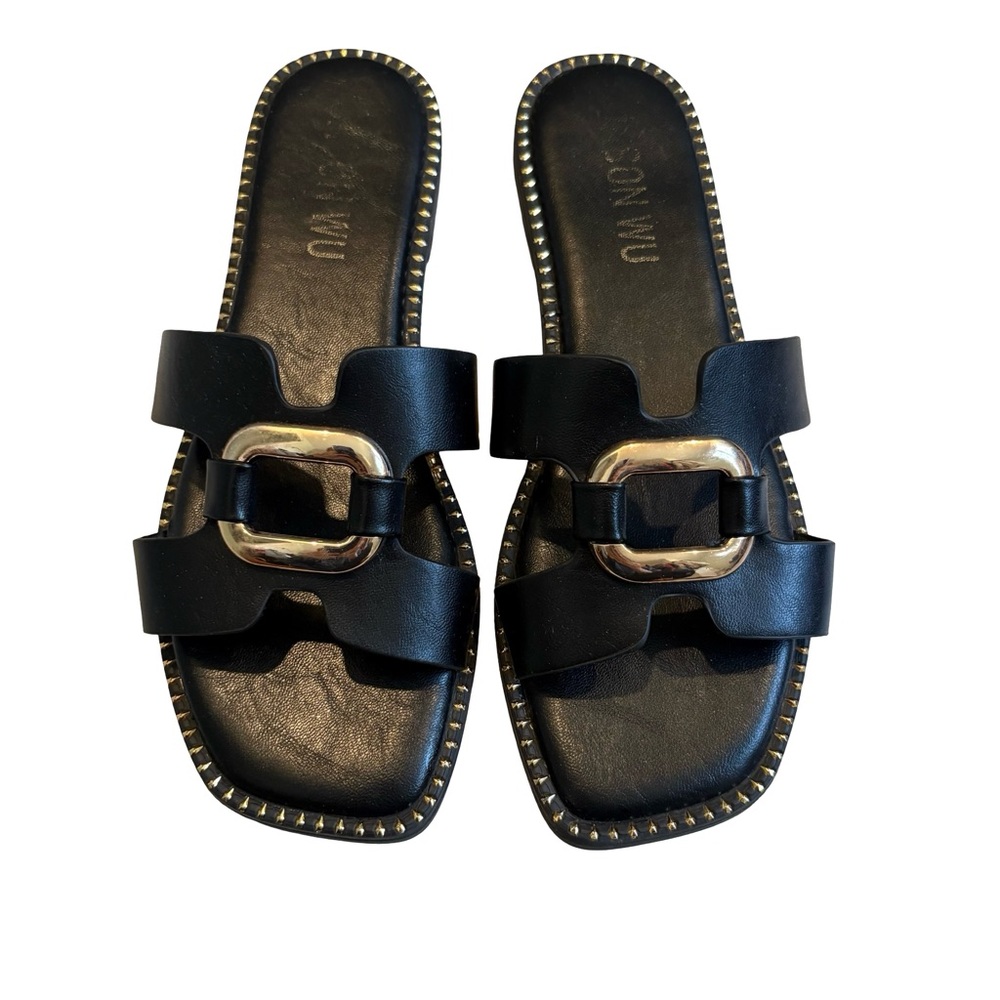 Jason Wu Black Danis Slide Sandals, Sz 7.5 - Picture 2 of 11